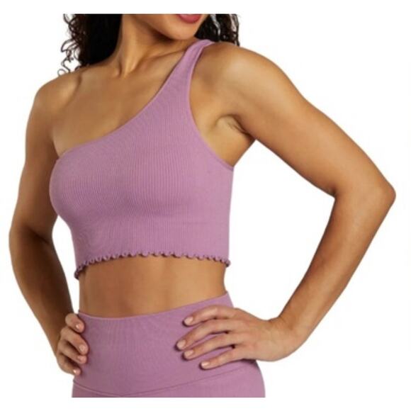 NWT Spiritual Gangster Luna One Shoulder Crop Top Lined Women's Size M/L Purple - Picture 1 of 6